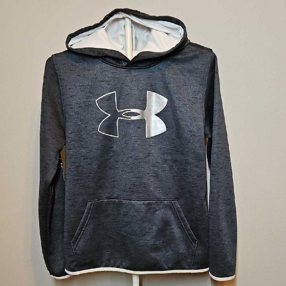 Under Armour Charcoal Hoodie with White Logo XL